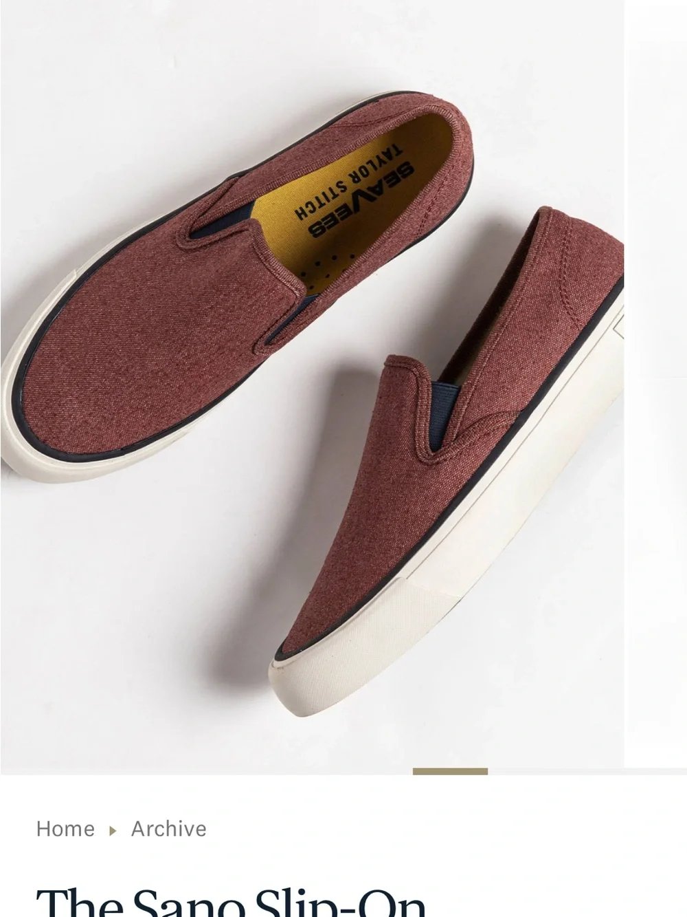 Taylor Stitch SeaVees men’s Sano Slip on Sneakers
